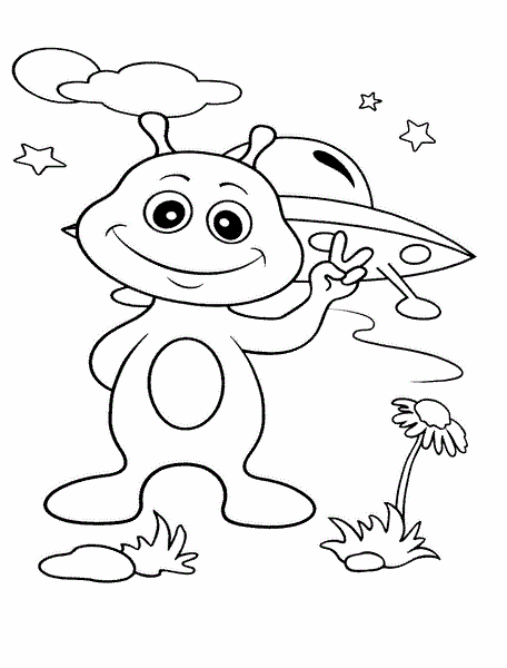 cute alien coloring pages Coloring4free