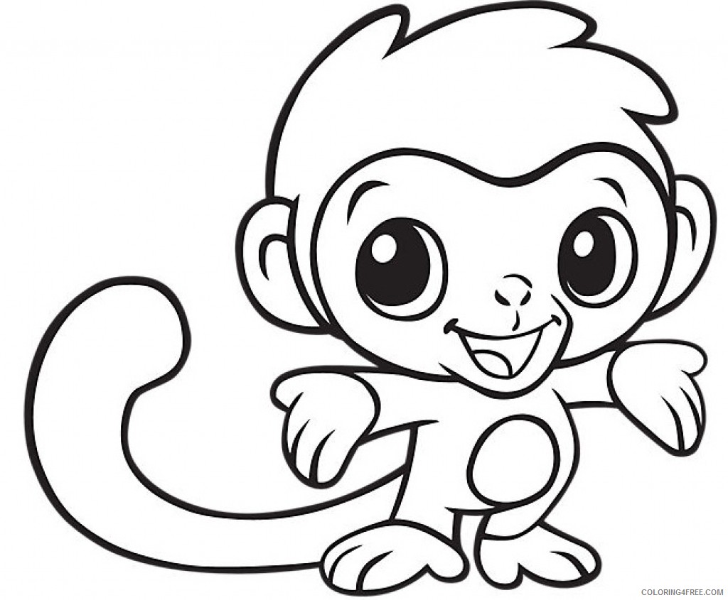 cute baby monkey coloring pages Coloring4free
