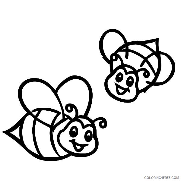 cute bee coloring pages couple Coloring4free