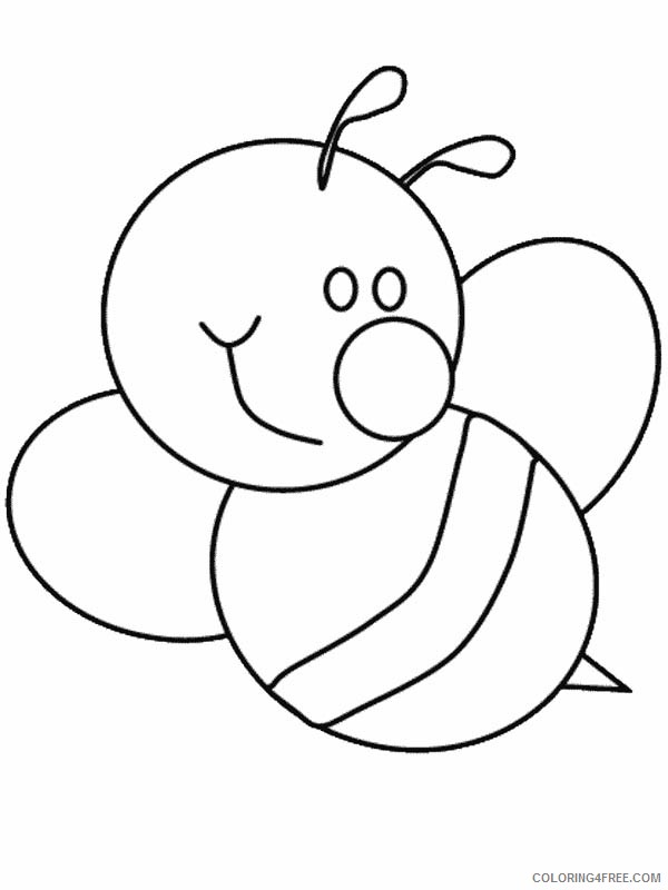 cute bee coloring pages printable Coloring4free
