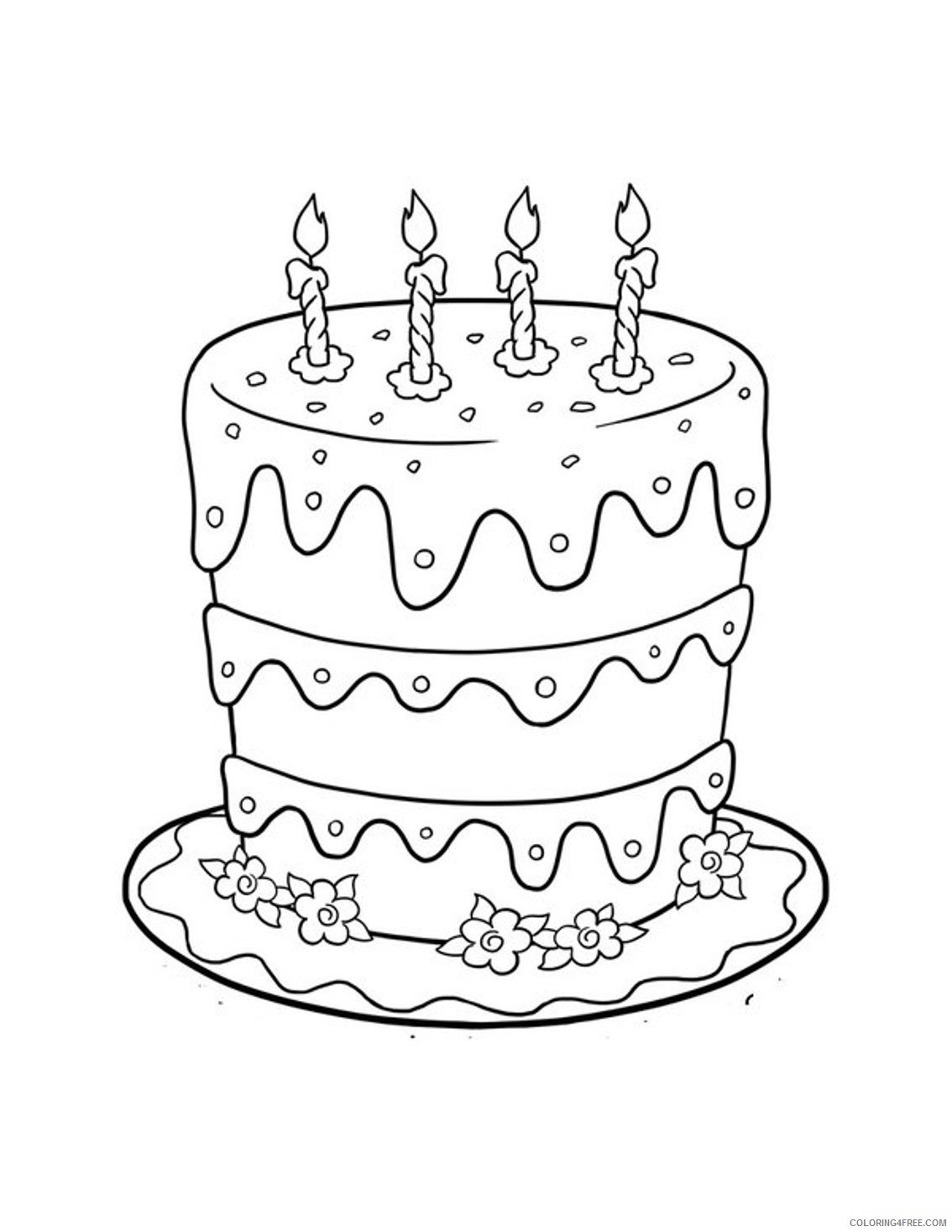 cute cake coloring pages to print Coloring4free