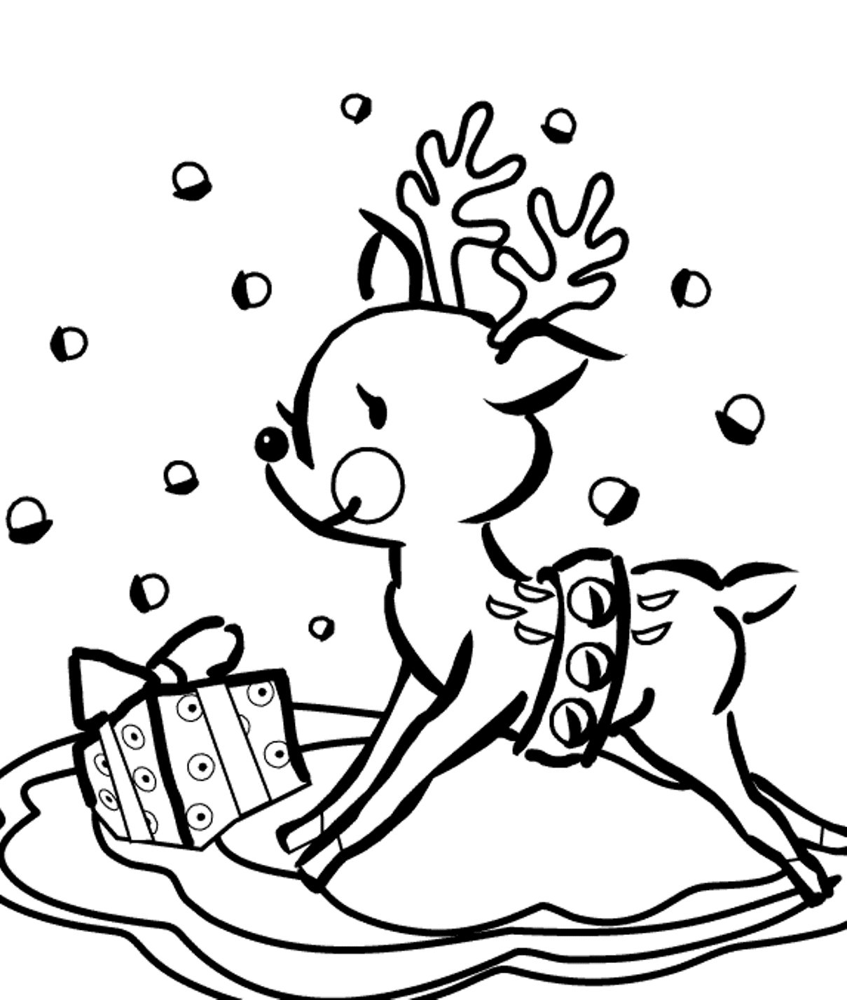 cute christmas reindeer coloring pages Coloring4free