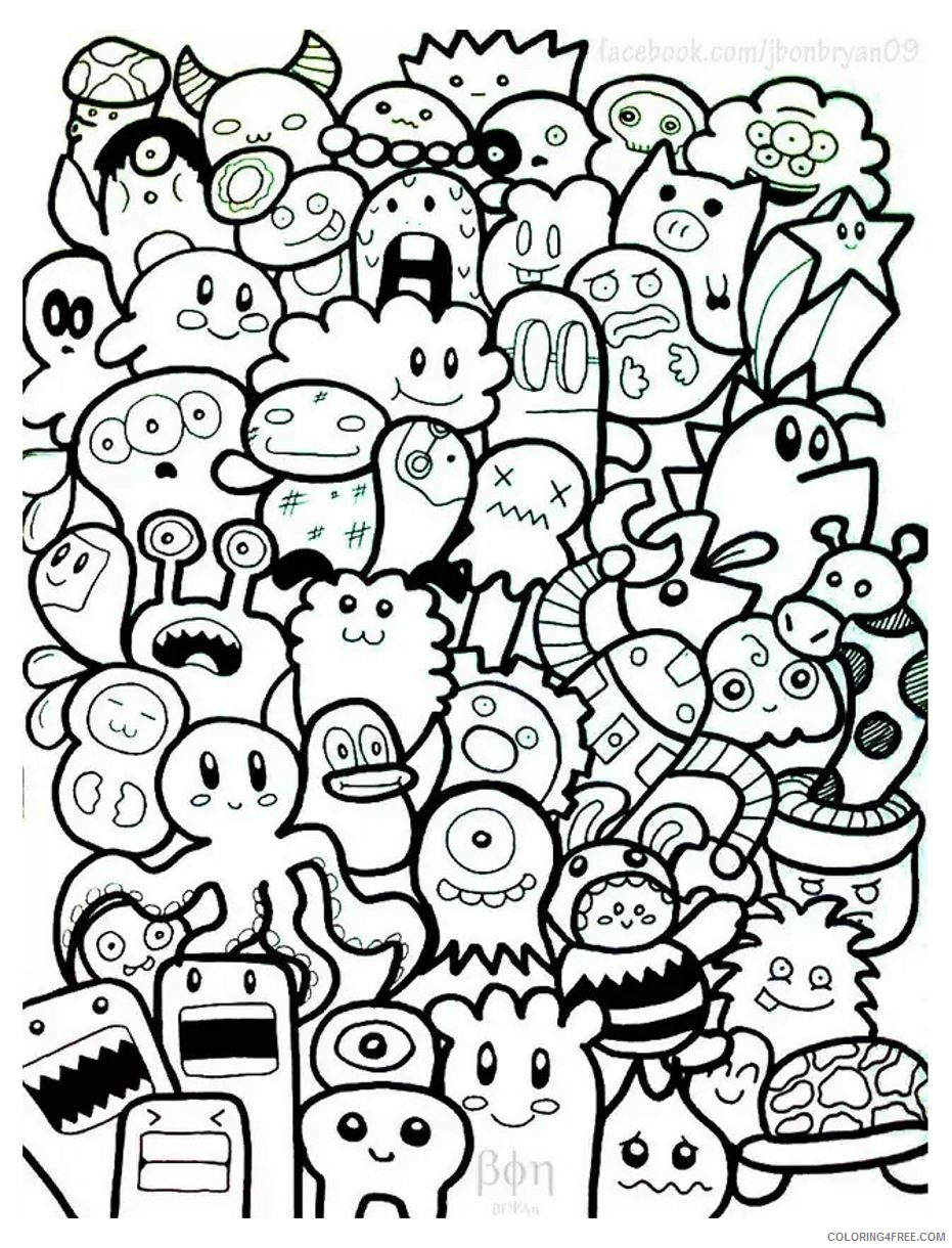 cute doodle coloring pages Coloring4free