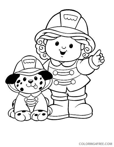 cute firefighter coloring pages and dalmatian Coloring4free
