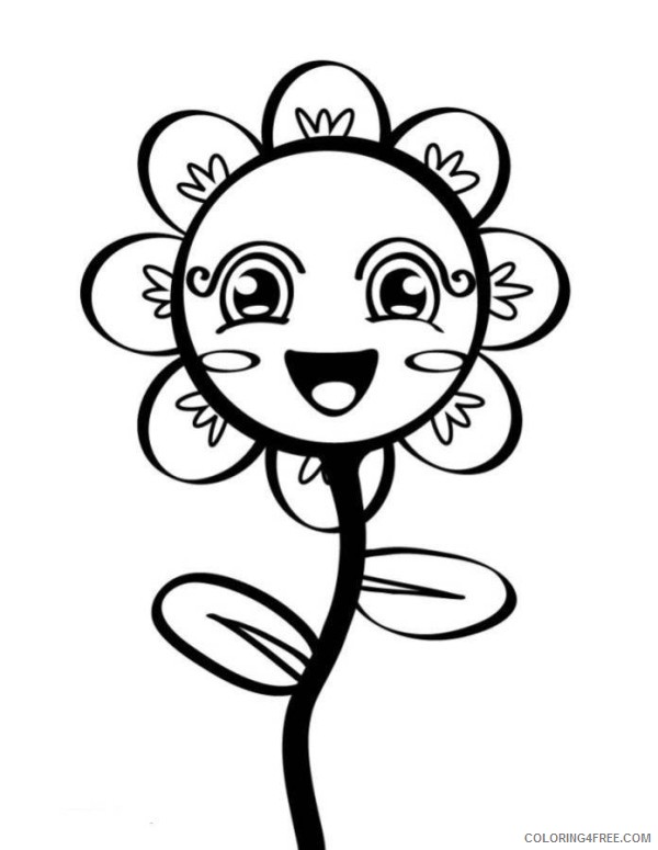 cute flower coloring pages for kids Coloring4free