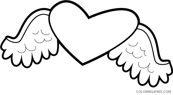 cute heart with wings coloring pages Coloring4free