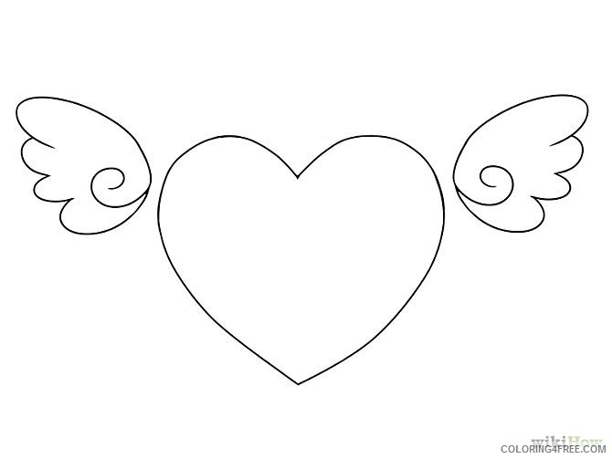 cute heart with wings coloring pages printable Coloring4free