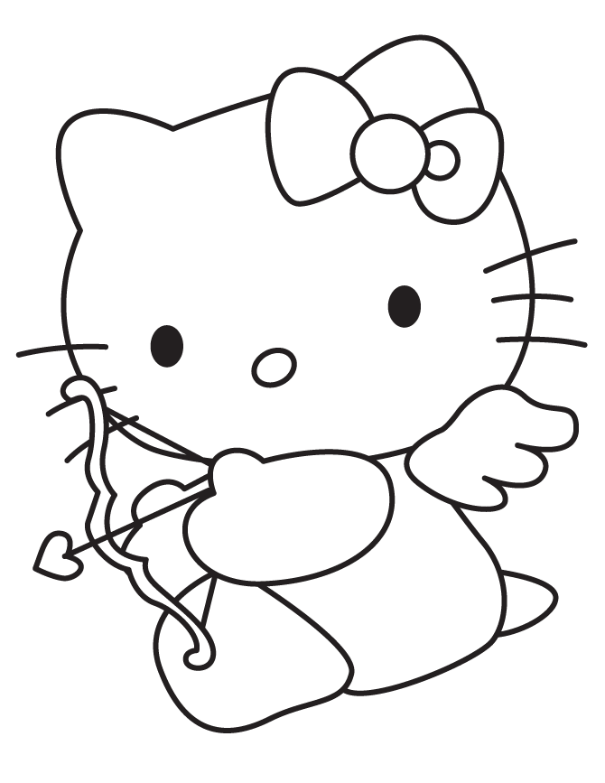 cute hello kitty valentines day coloring pages Coloring4free
