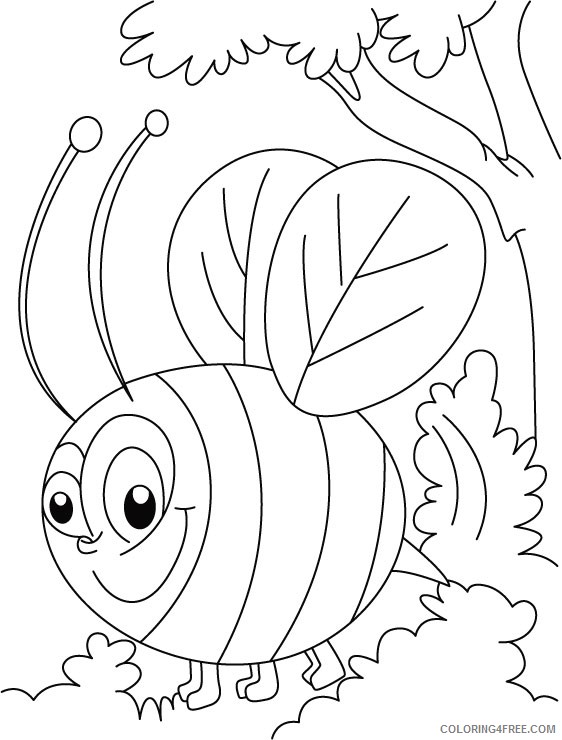 cute honey bee coloring pages printable Coloring4free