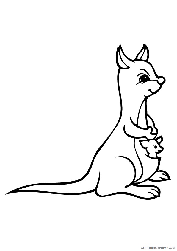 cute kangaroo coloring pages for kids Coloring4free