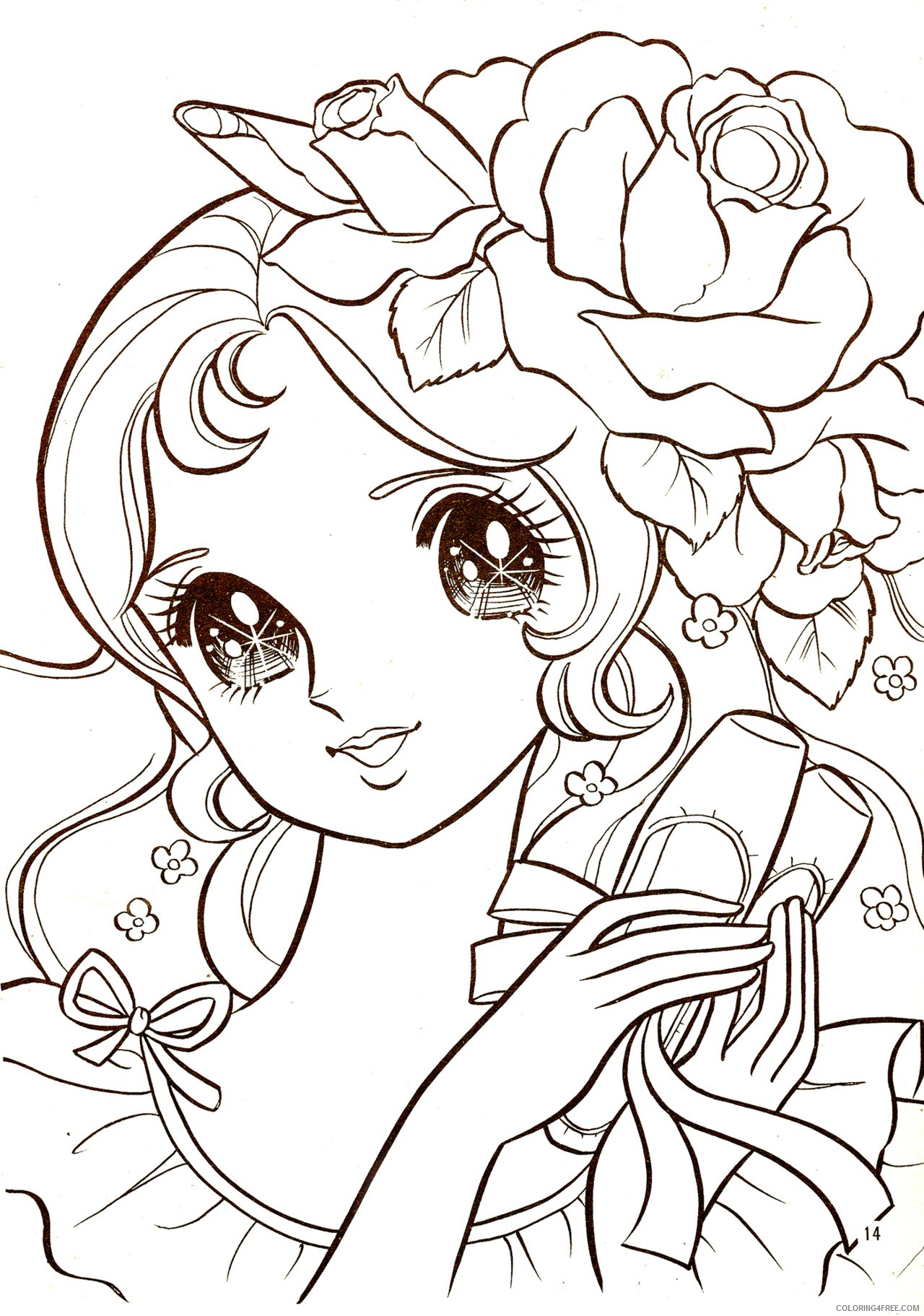 cute manga girl coloring pages Coloring4free
