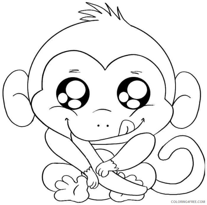cute monkey coloring pages Coloring4free