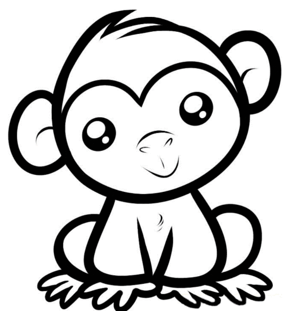 cute monkey coloring pages for kids Coloring4free