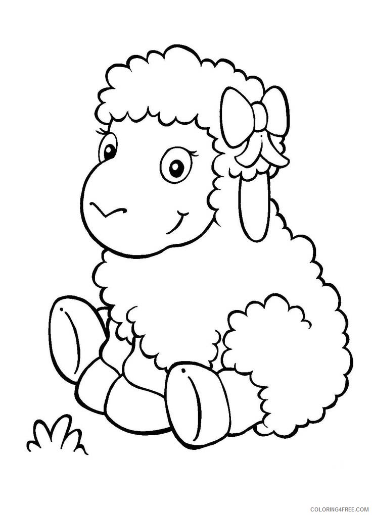 cute sheep coloring pages for kids Coloring4free