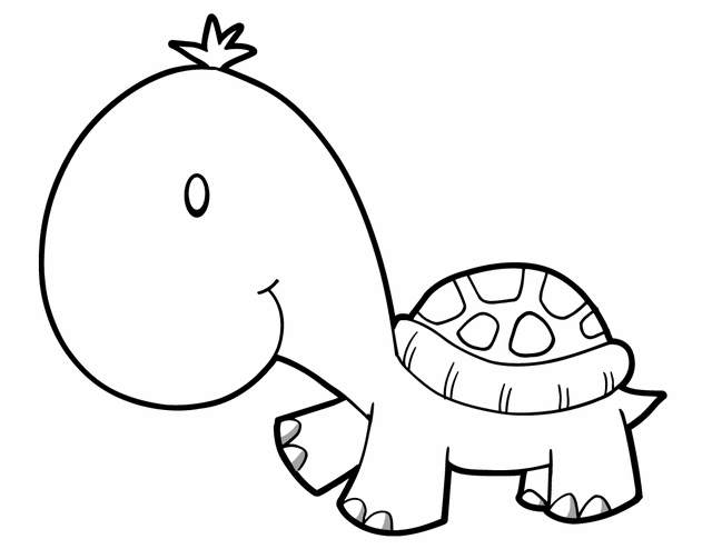 cute turtle coloring pages for kids Coloring4free