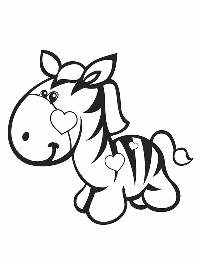 cute zebra coloring pages for kids Coloring4free