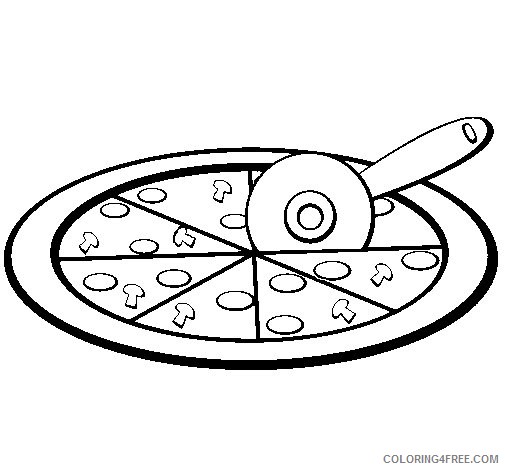 cutting pizza coloring pages Coloring4free