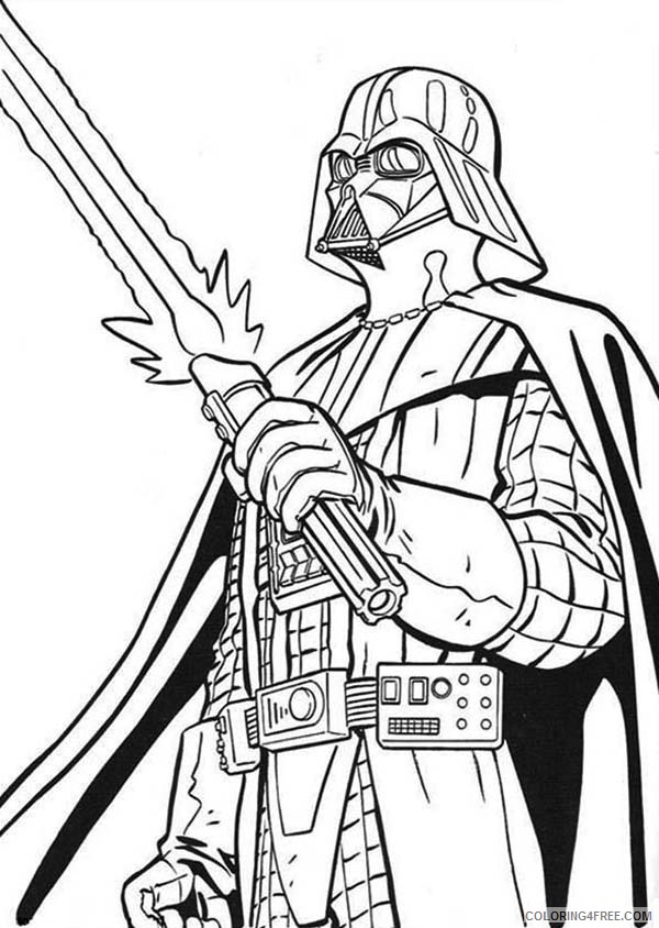 darth vader coloring pages holding lightsaber Coloring4free