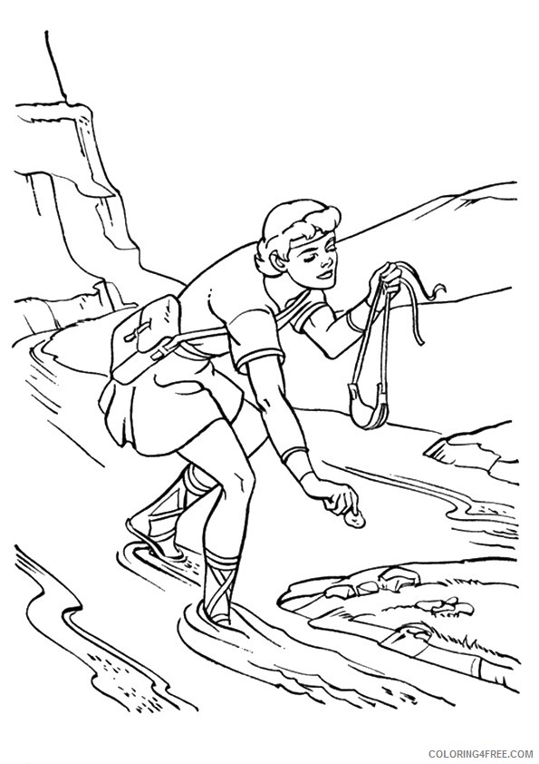 david and goliath coloring pages davids slingshot Coloring4free