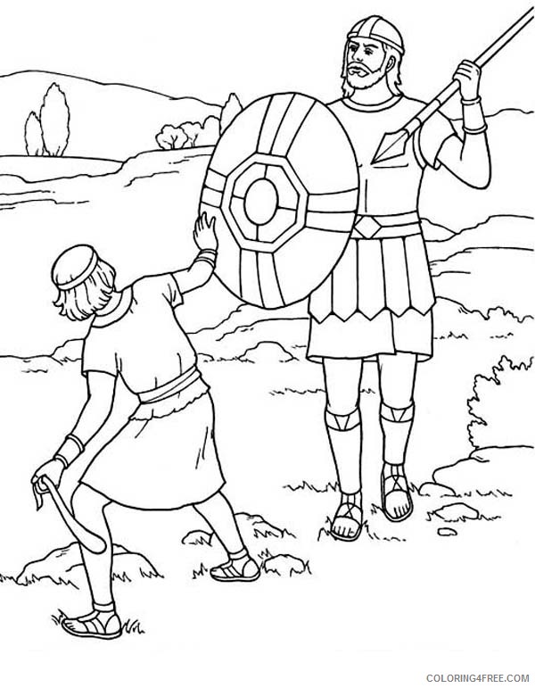 david and goliath coloring pages fighting Coloring4free