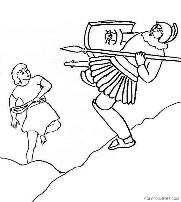 david and goliath coloring pages goliath falling down Coloring4free