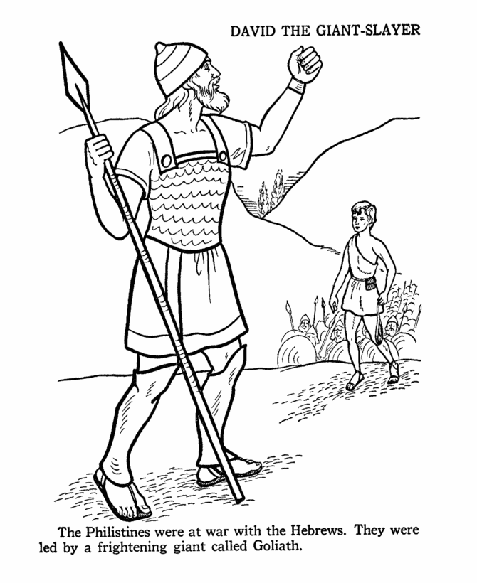 david and goliath coloring pages the giant slayer Coloring4free