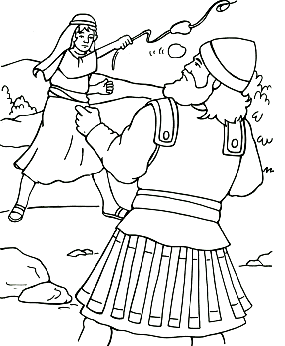 david and goliath fight coloring pages Coloring4free
