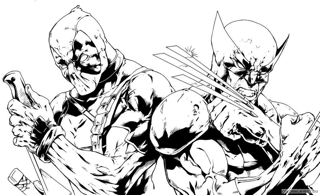 deadpool and wolverine coloring pages Coloring4free