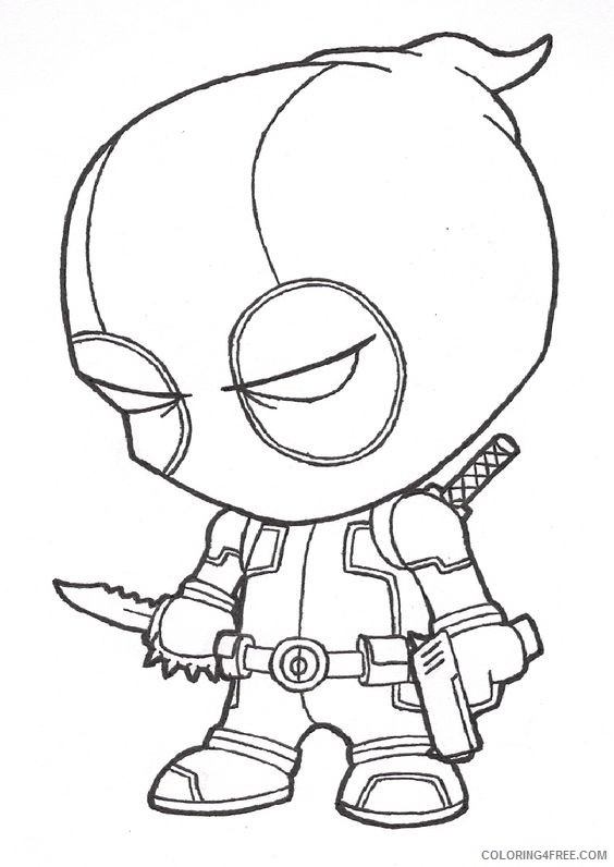 deadpool coloring pages chibi Coloring4free