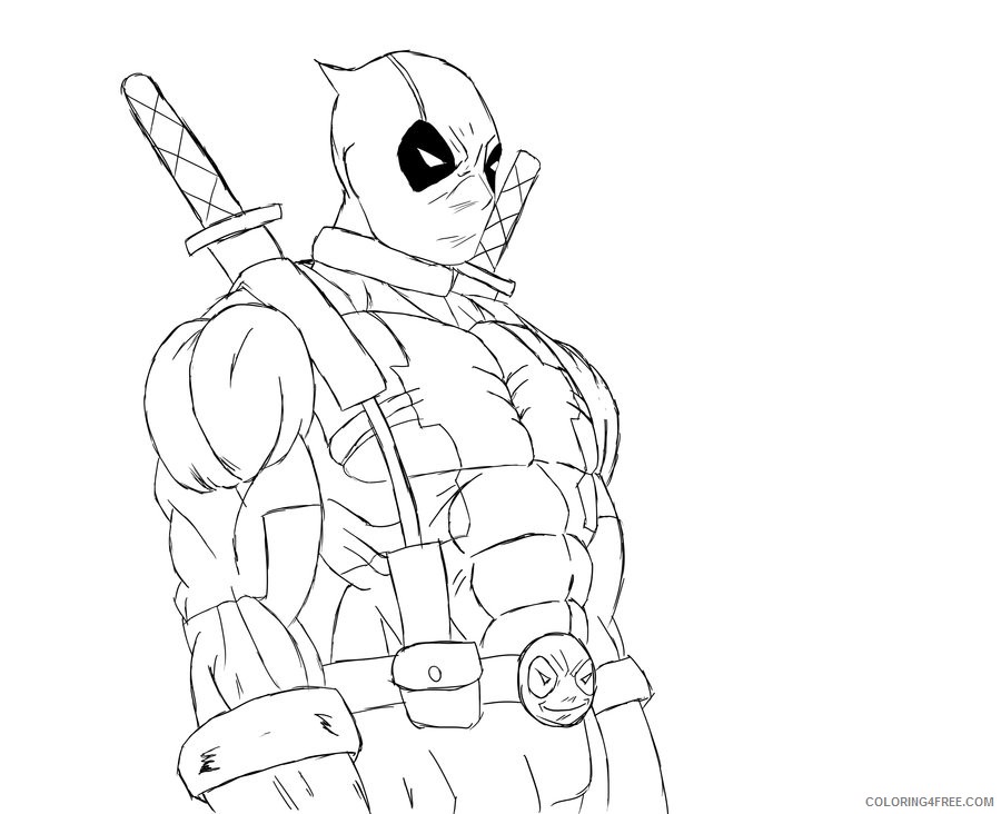 deadpool coloring pages free to print Coloring4free