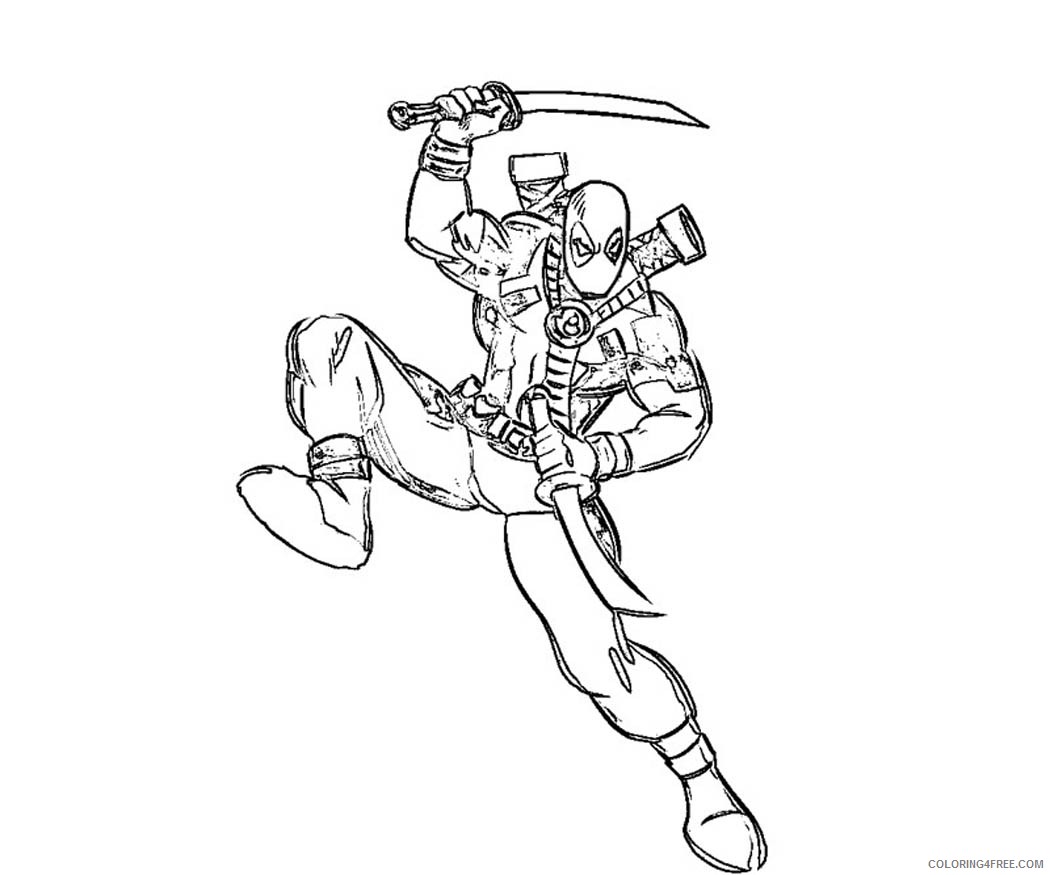 deadpool coloring pages marvel Coloring4free