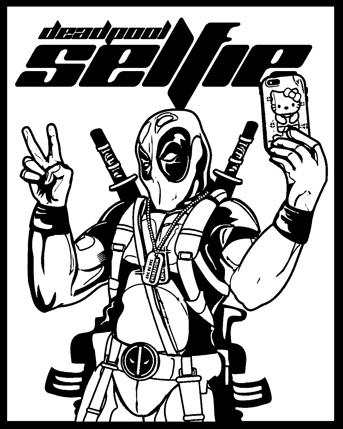 deadpool coloring pages selfie Coloring4free