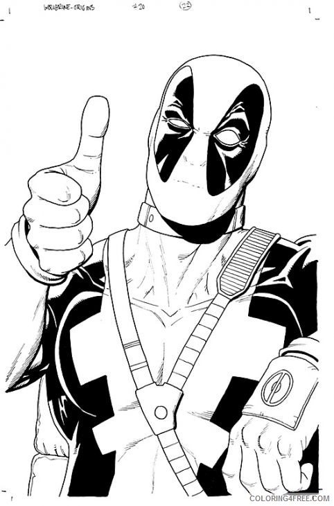 deadpool coloring pages thumb up Coloring4free