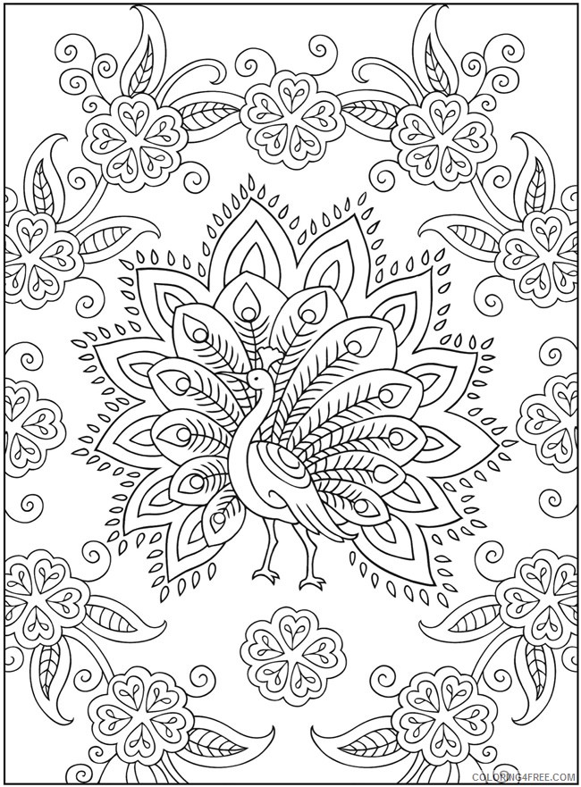 design coloring pages peacock Coloring4free