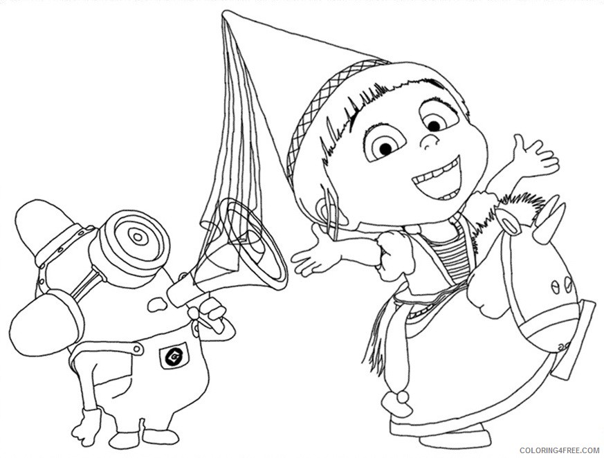 despicable me coloring pages minion and agnes Coloring4free