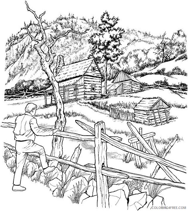 detailed landscape coloring pages for adults Coloring4free