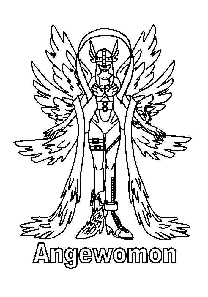 digimon coloring pages gatomon evolution angewomon Coloring4free