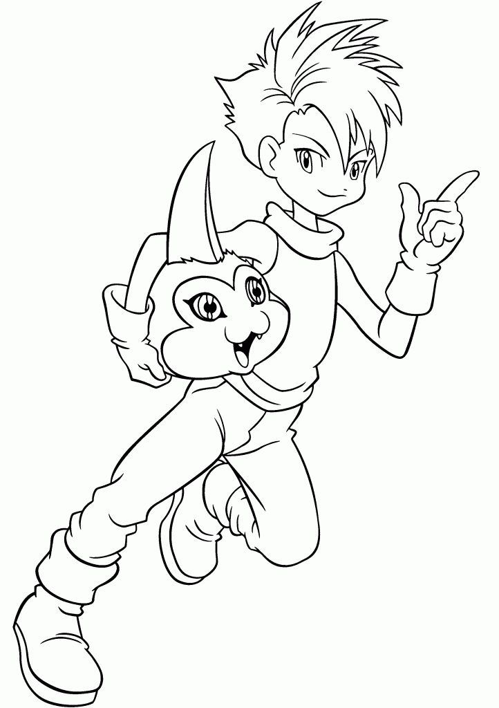 digimon coloring pages matt and tsunomon Coloring4free