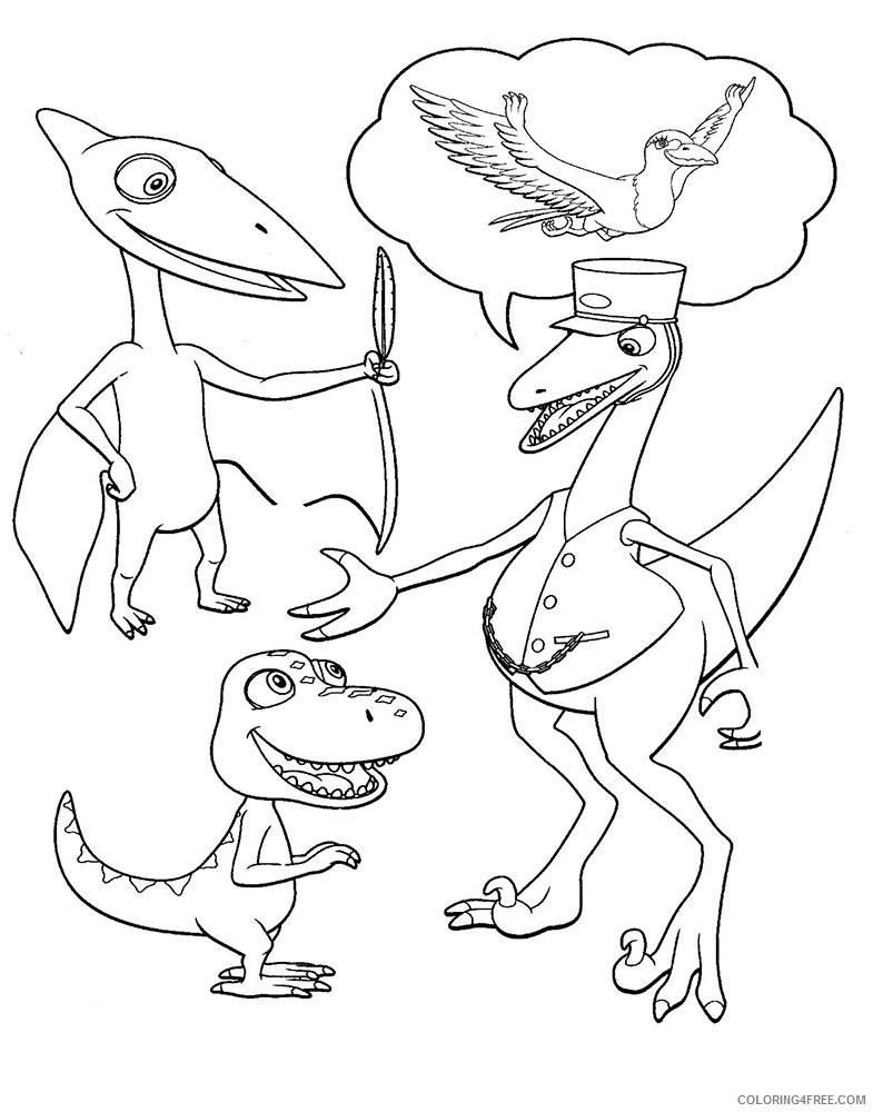 dinosaur train coloring pages buddy and mr conductor Coloring4free