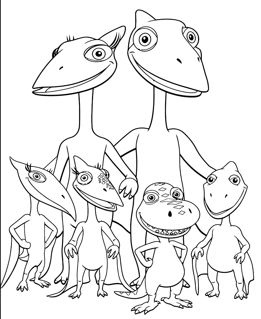 dinosaur train coloring pages pteranodon family Coloring4free