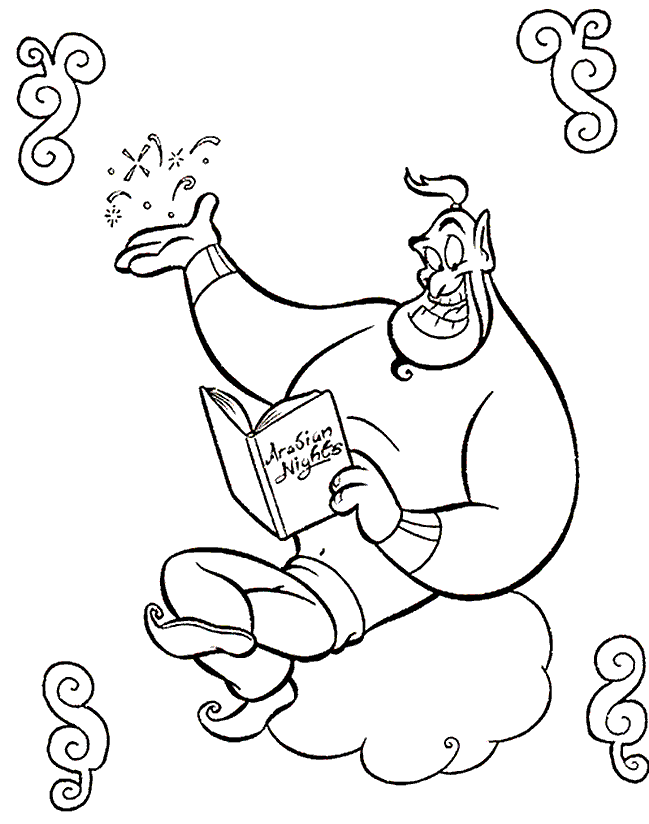 disney aladdin coloring pages genie Coloring4free