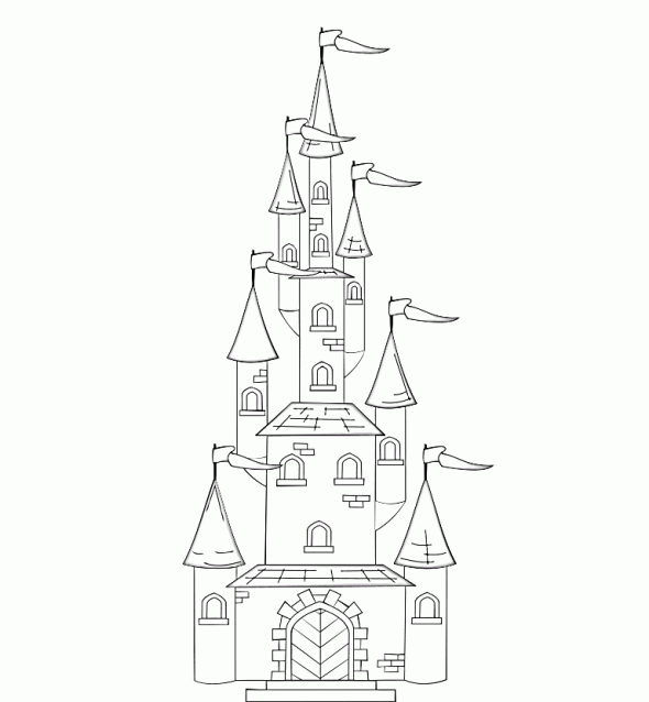 disney castle coloring pages to print Coloring4free
