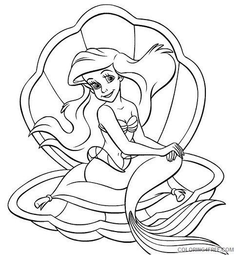 disney characters coloring pages ariel Coloring4free