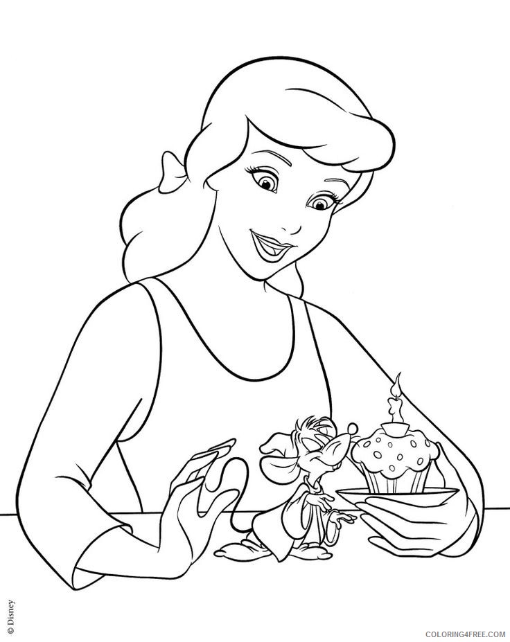 disney characters coloring pages cinderella Coloring4free