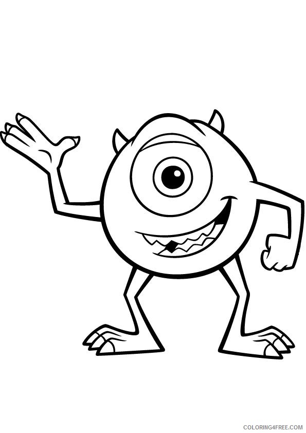 disney characters coloring pages mike wazowski Coloring4free