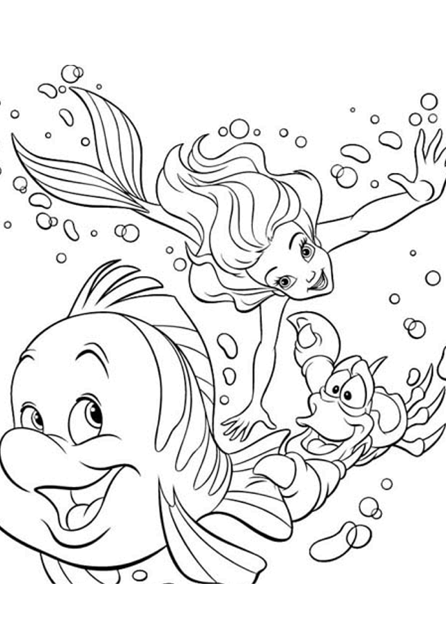 disney coloring pages little mermaid Coloring4free