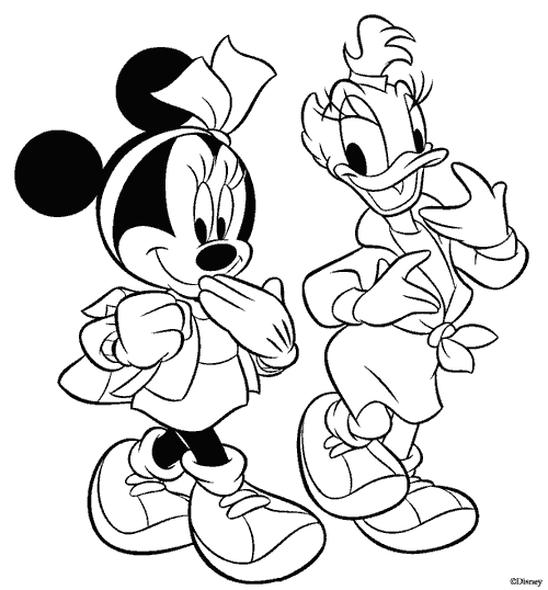 disney coloring pages minnie and daisy Coloring4free