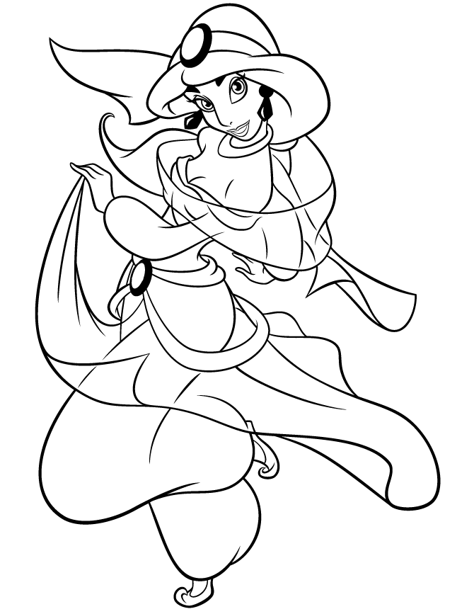 disney jasmine coloring pages Coloring4free
