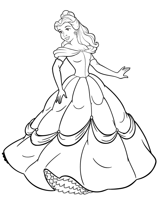 disney princesses coloring pages belle Coloring4free