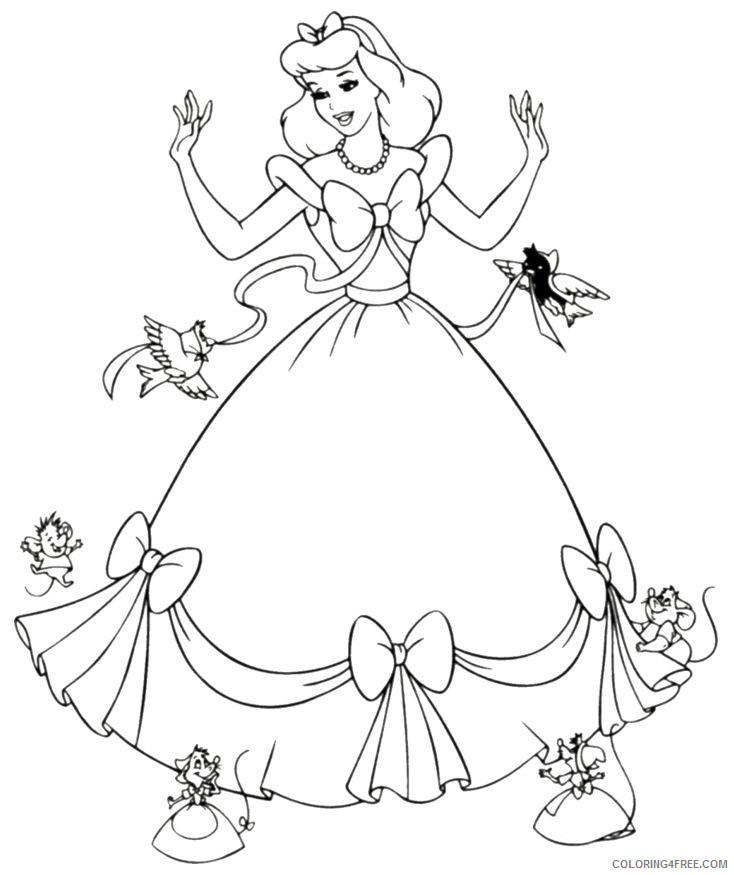disney princesses coloring pages cinderella Coloring4free